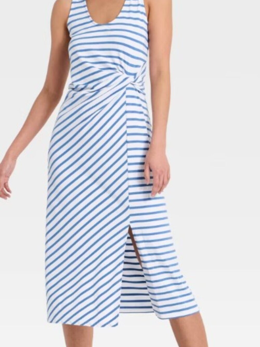 Women's Tie-Front Twist Midi Dress - A New Day™ Blue S